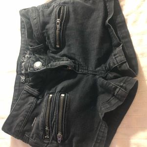 American eagle black jean shorts